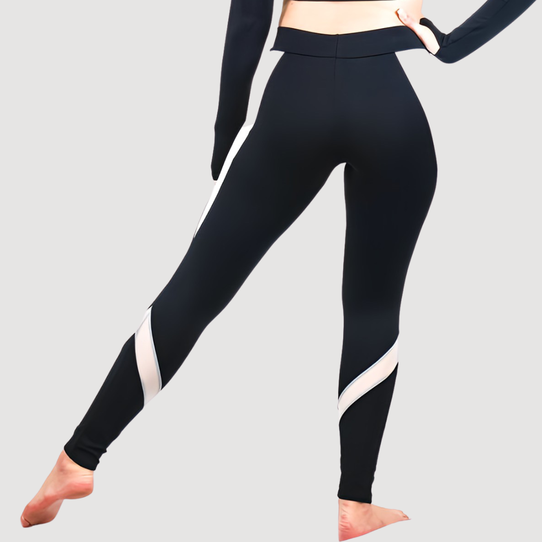 Leggings with Fabric and Mesh Inserts - U1677 | RD Dance Costumes & Uniform
