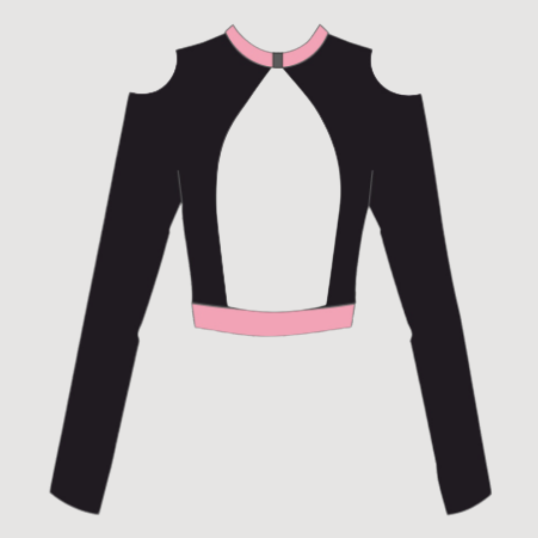 Chelis Long Sleeved Crop Top - U5570