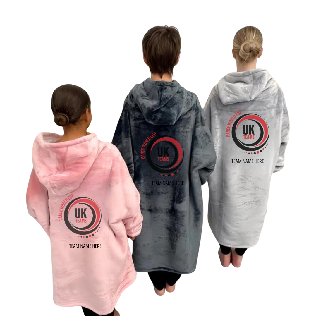 Dance World Cup UK Teams Personalised Hooded Travel Blanket