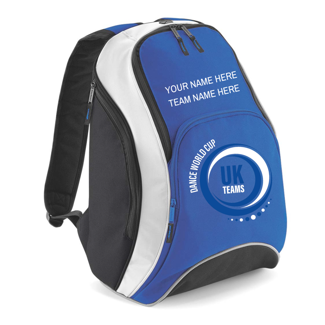 Dance World Cup UK Teams Personalised Backpack