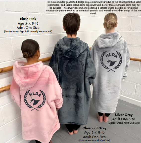 NLDA Hooded Blanket (Pink/Charcoal/Grey) - RDBH101