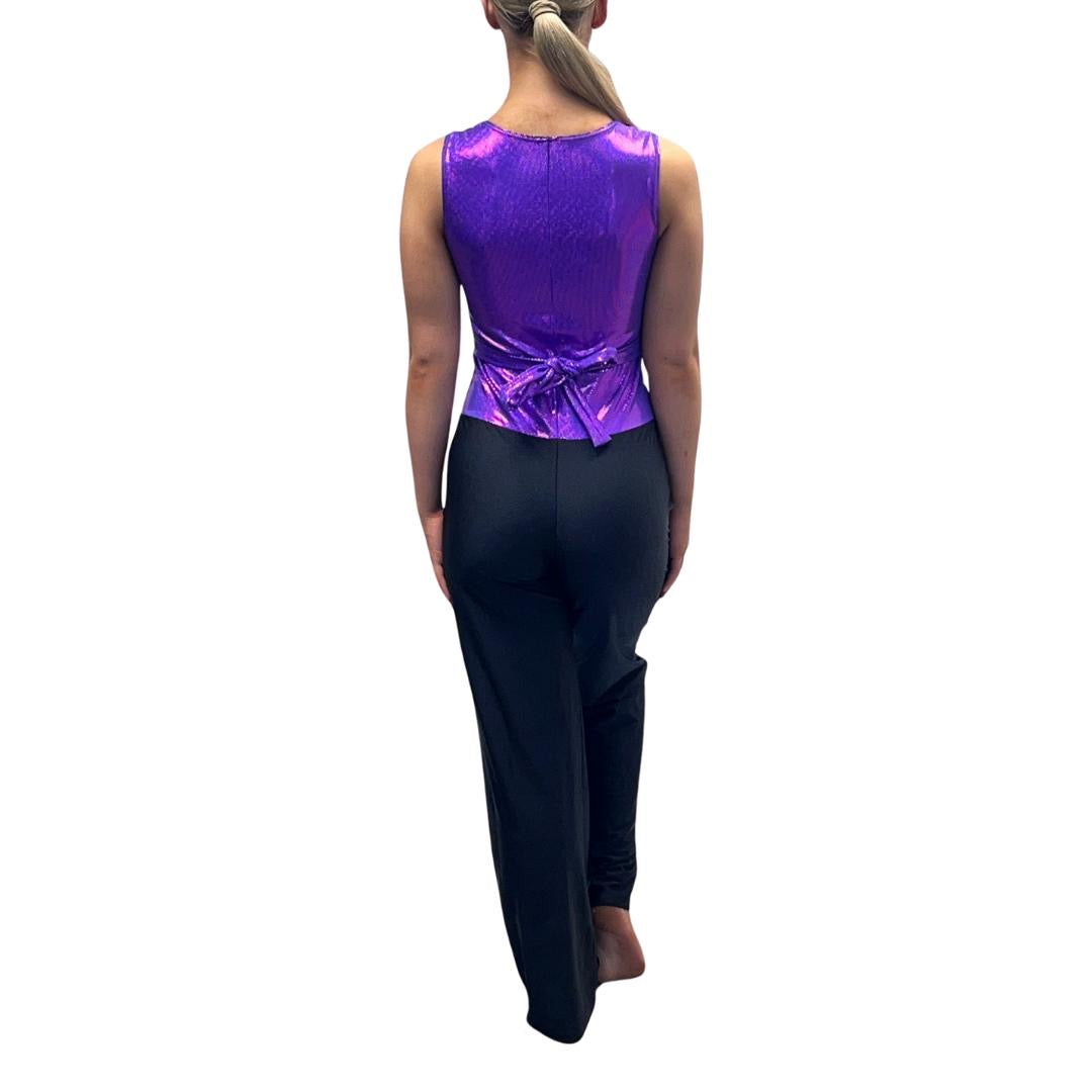 Purple Waistcoat Style Catsuit