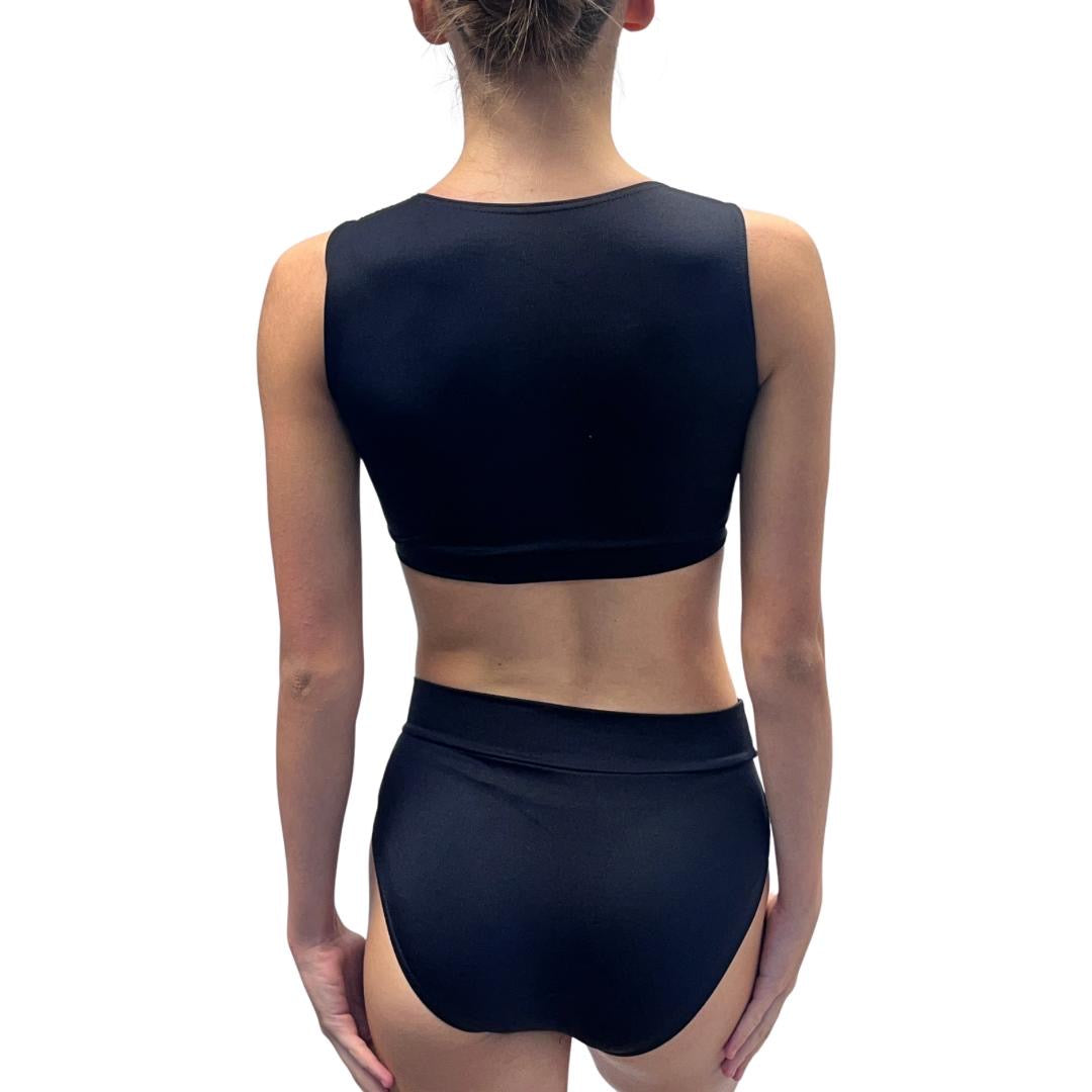 Black Sequin Crop Top