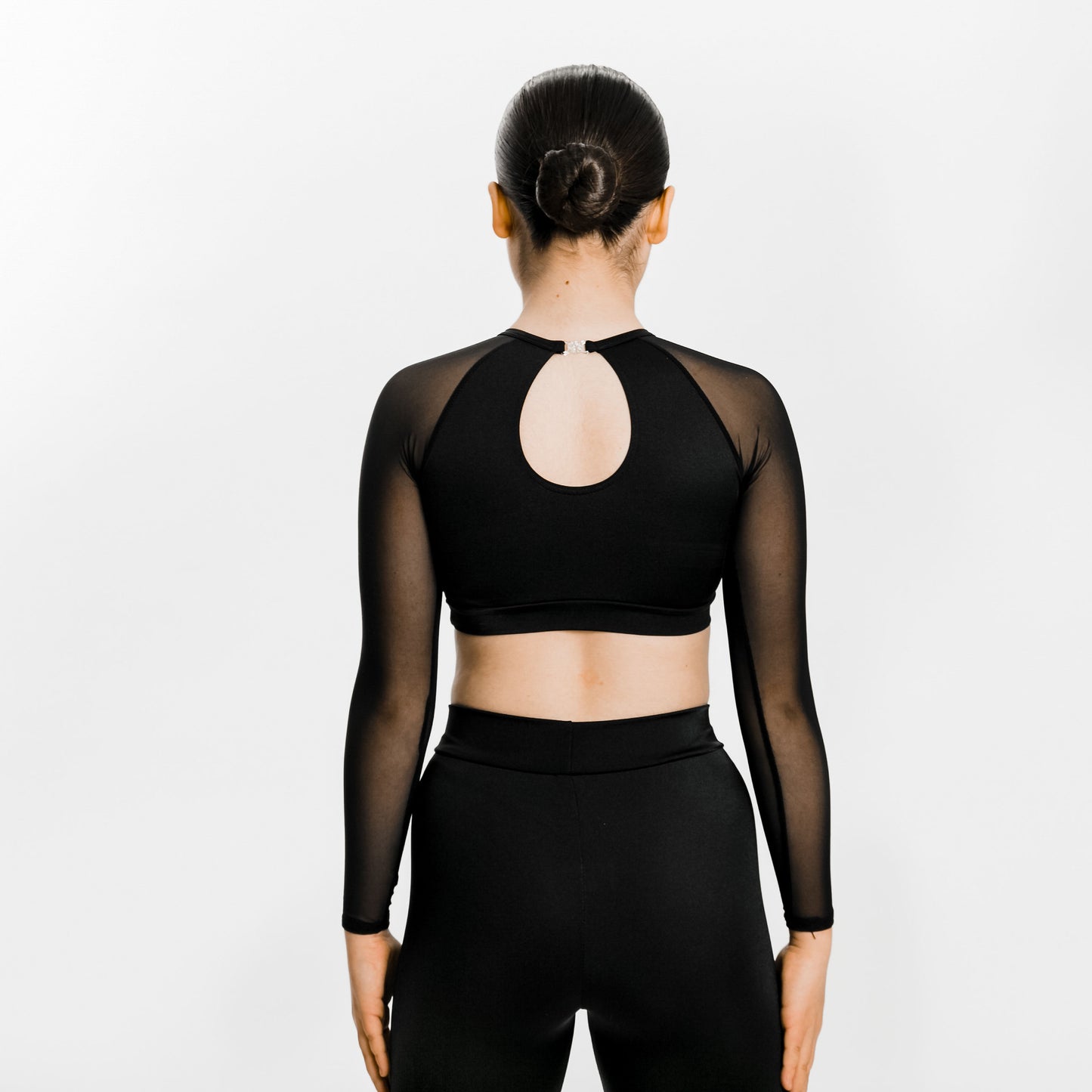 Mesh Raglan Long Sleeved Crop Top | RD Dance Costumes & Uniform