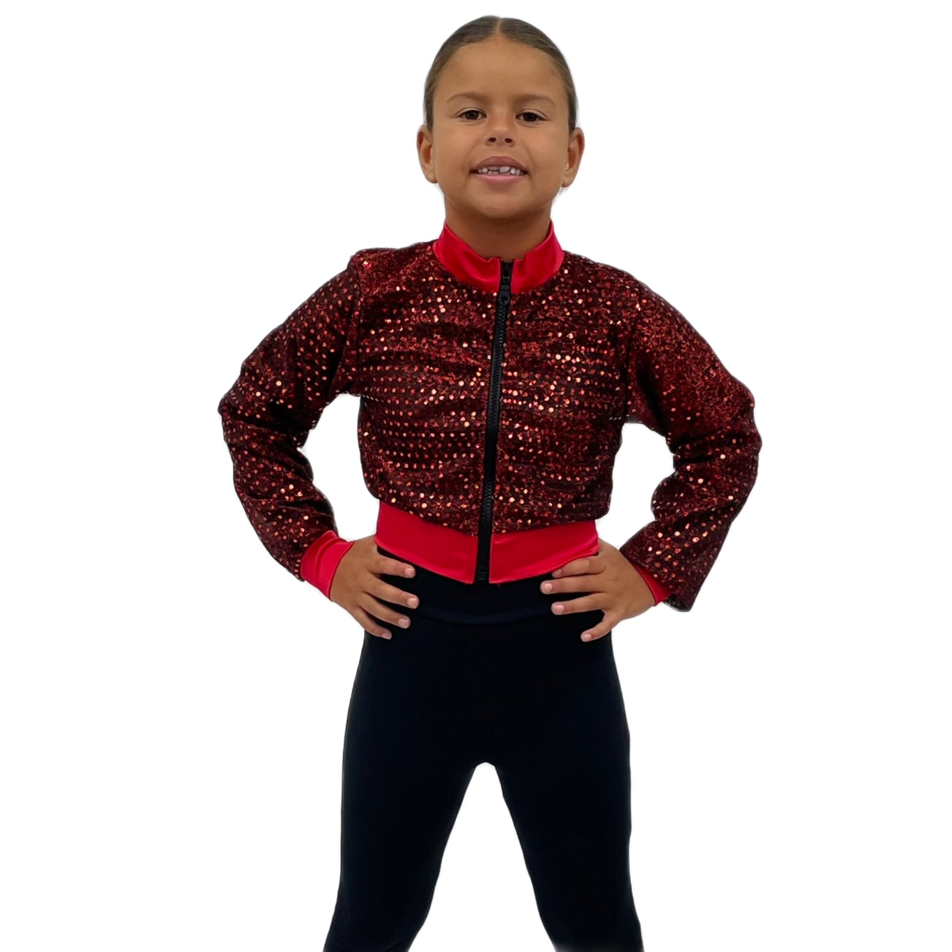 Red Sequin Jacket Razzle Dazzle Dance Costumes - Main Image