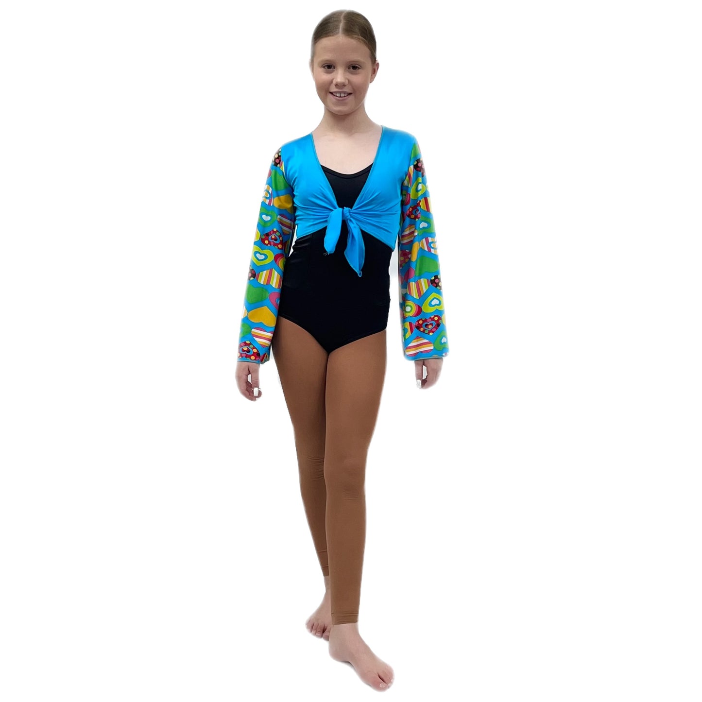 Blue/Green Long Sleeved Hippy Style Top | Razzle Dazzle Dance Costumes
