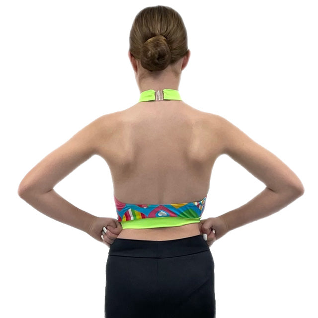 Multi Heart Print Halterneck Crop Top| Razzle Dazzle Dance Costumes