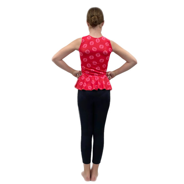 Red Lip Print Top | Razzle Dazzle Dance Costumes