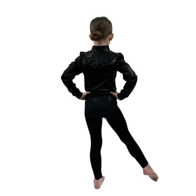 Black Shine Bomber Jacket | Razzle Dazzle Dance Costumes