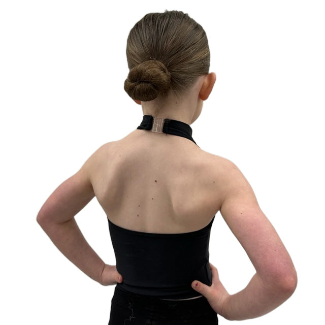 Black & Orange Sequin Halterneck Top | Razzle Dazzle Dance Costumes