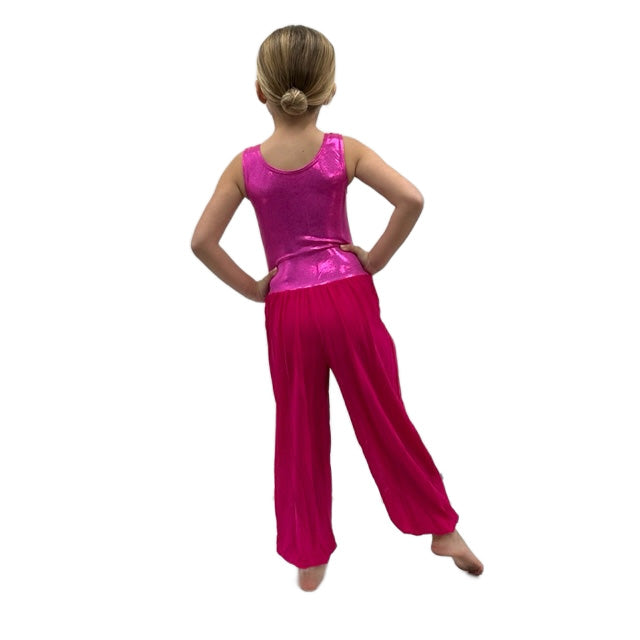 Pink Shine Leotard with Attached Harem Trousers | Razzle Dazzle Dance