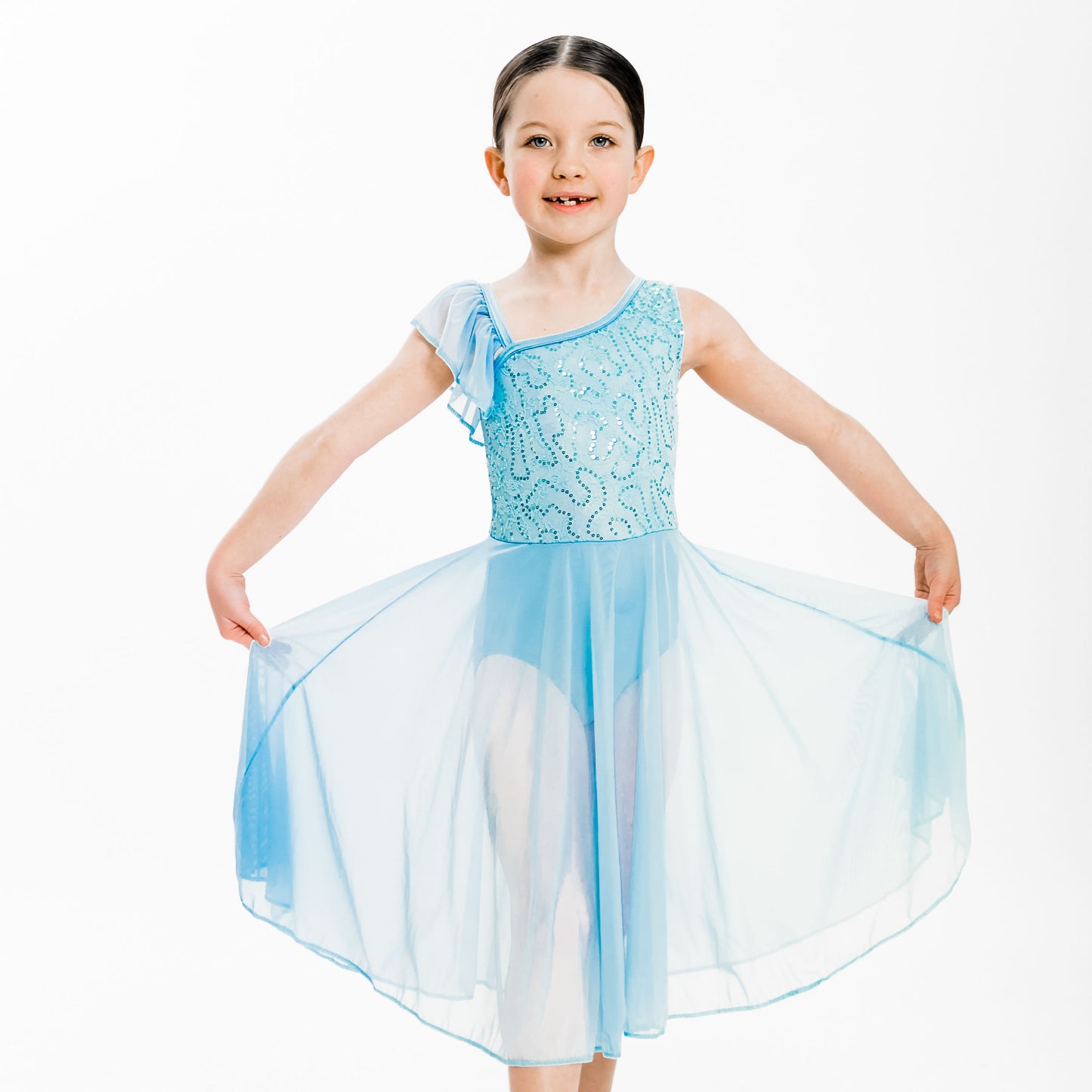 Annie - Pale Blue Sequin Lace Lyrical Dress