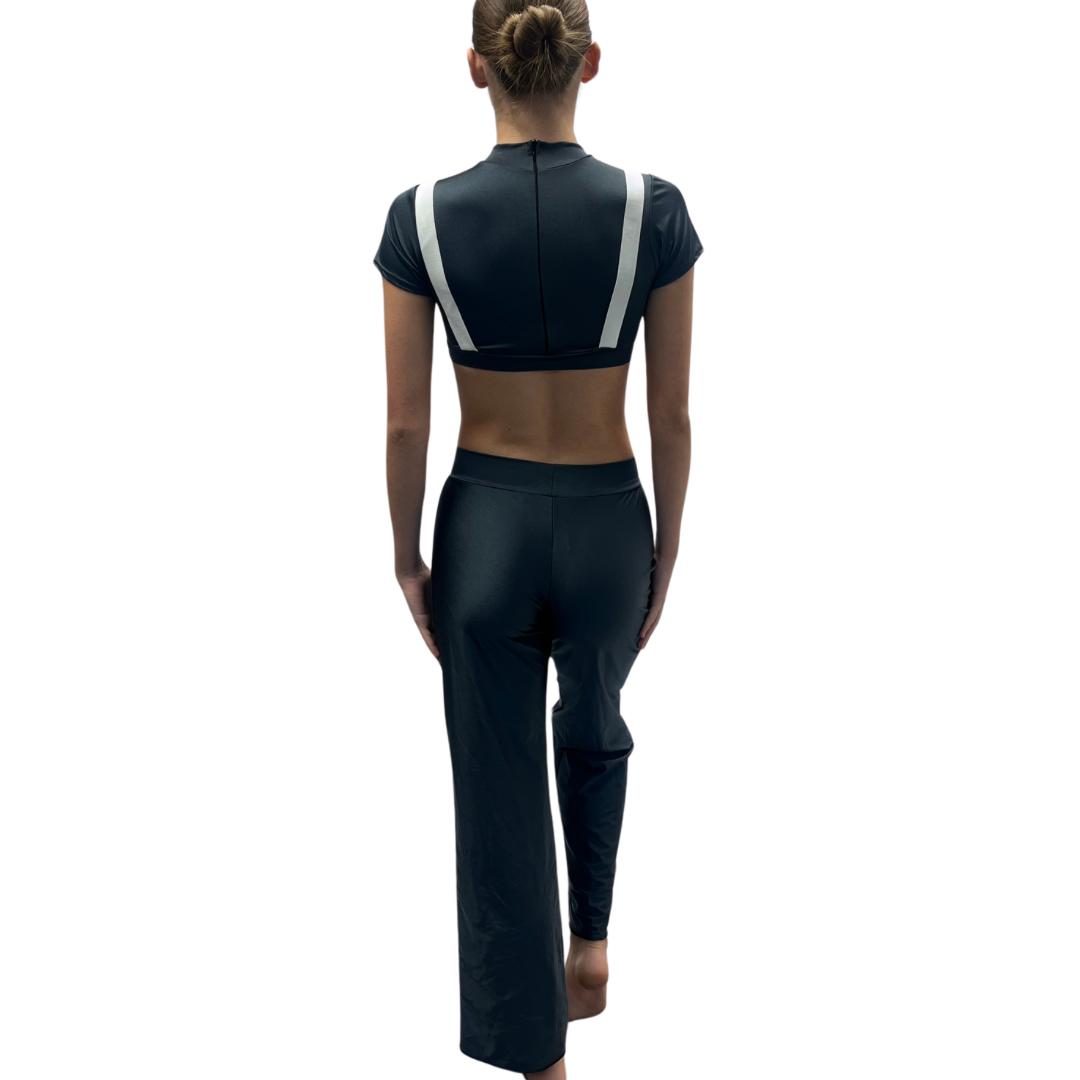 Grey Two-piece With White Braces
