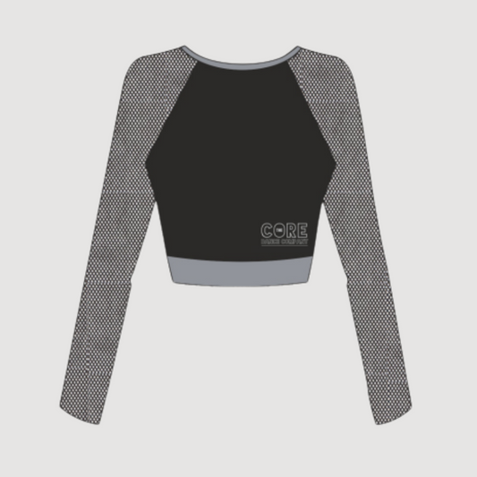 The Core Dance Company Mesh Long Sleeved Crop Top - U1673