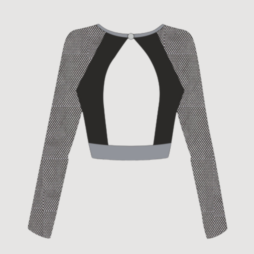The Core Dance Company Mesh Long Sleeved Crop Top - U1673