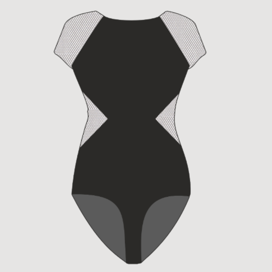 The Core Dance Company Mesh Leotard with Inserts - U1701INS