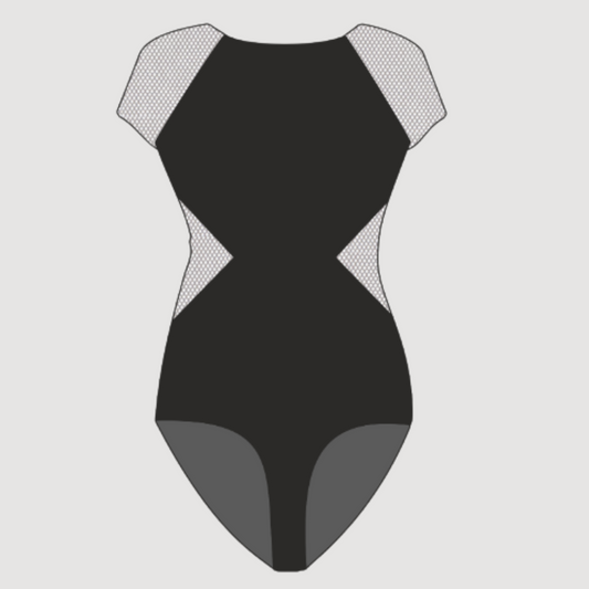 The Core Dance Company Mesh Leotard with Inserts - U1701INS