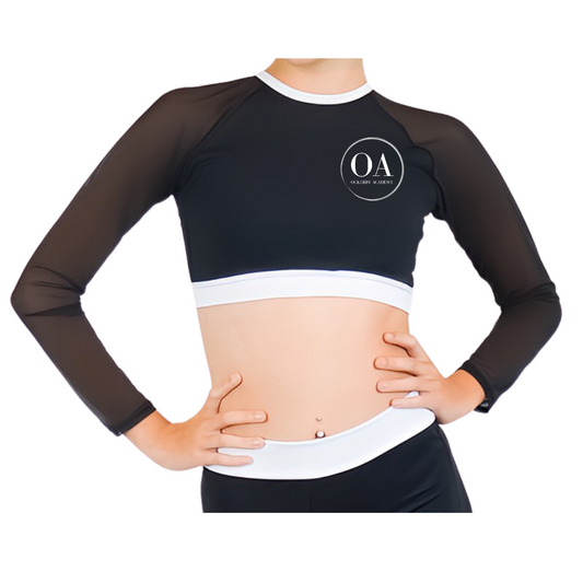 Ockerby Academy Long Sleeved Mesh Crop Top - U1673