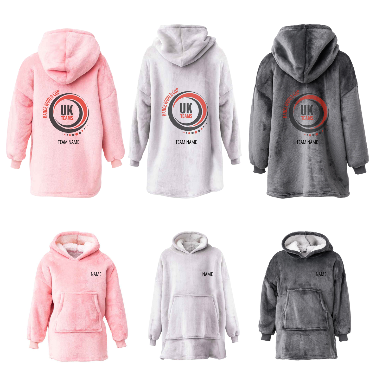 Dance World Cup UK Teams Personalised Hooded Travel Blanket