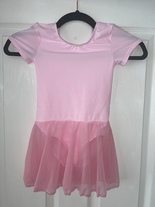 Dionne Turpie  Pink Mesh Skirted Short Sleeved Leotard | RD Dance Costumes & Uniform