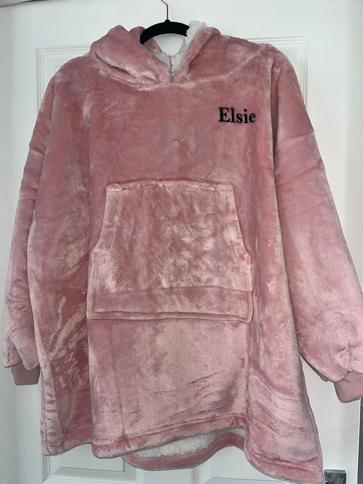 Dionne Turpie Hooded Blanket (Blush Pink/Charcoal/Silver Grey) - BH101