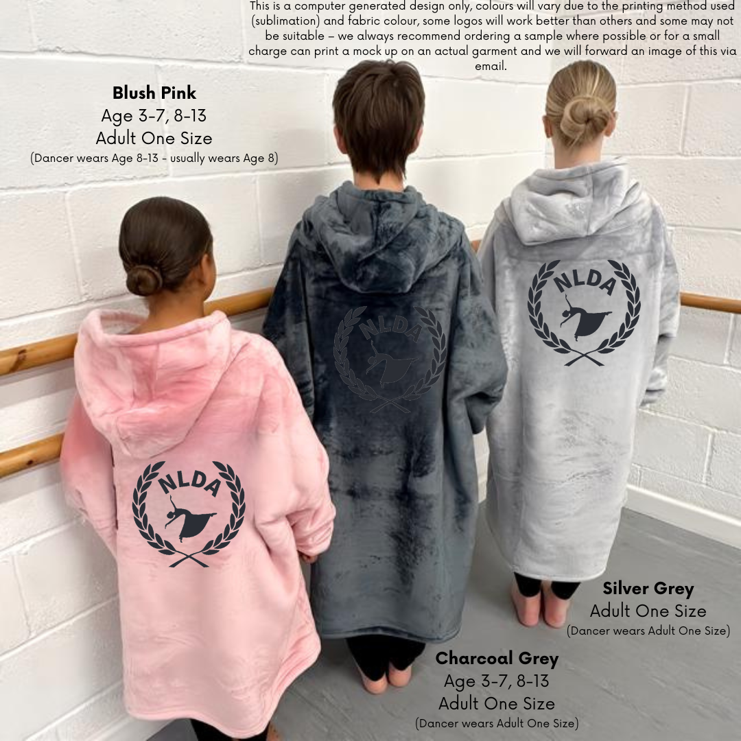 NLDA Hooded Blanket (Pink/Charcoal/Grey) - RDBH101