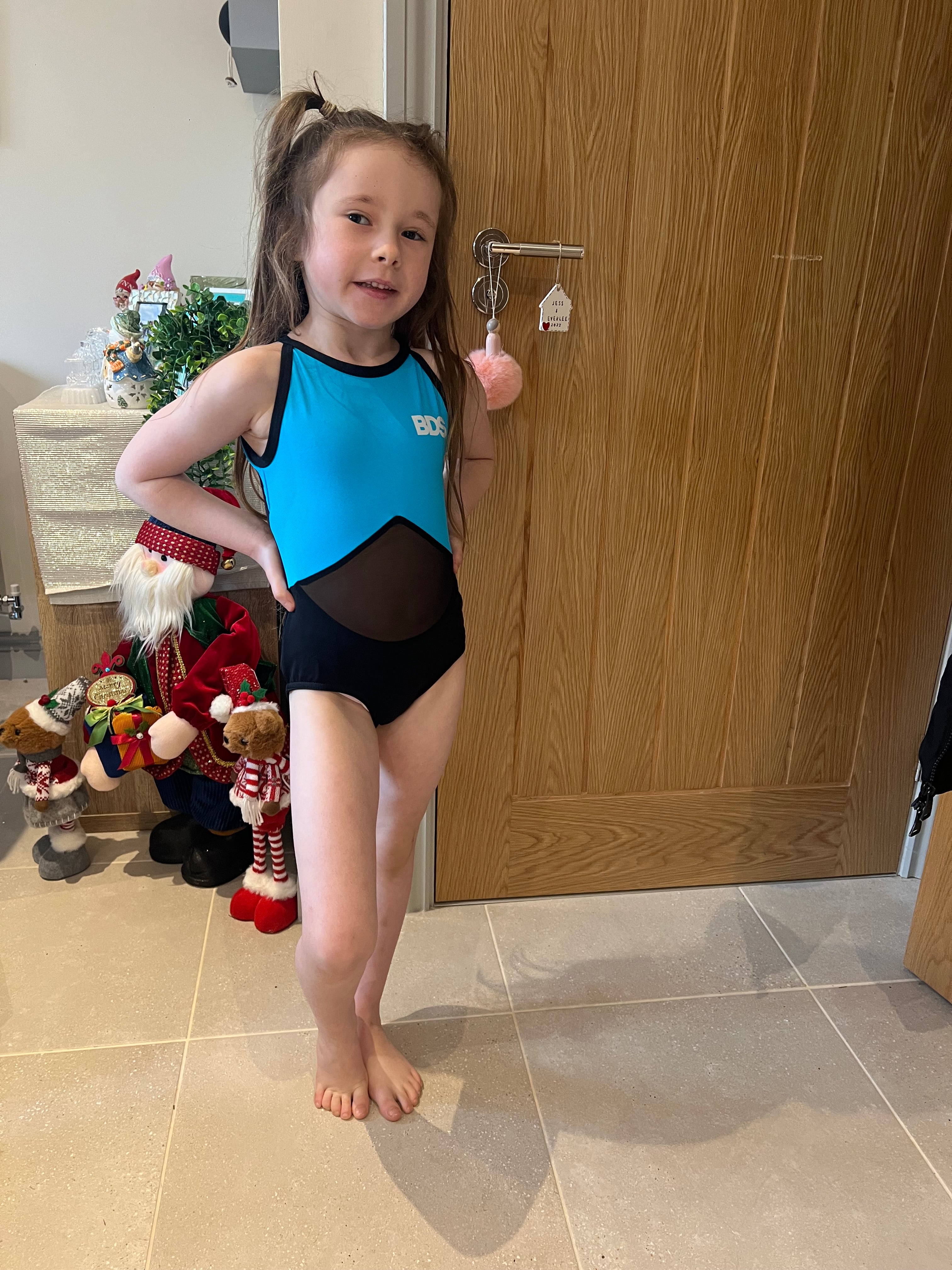 Body Ginnastica Artistica RazzleDazzle Per Bambina - Lycra Foil Blu Navy E Union Jack