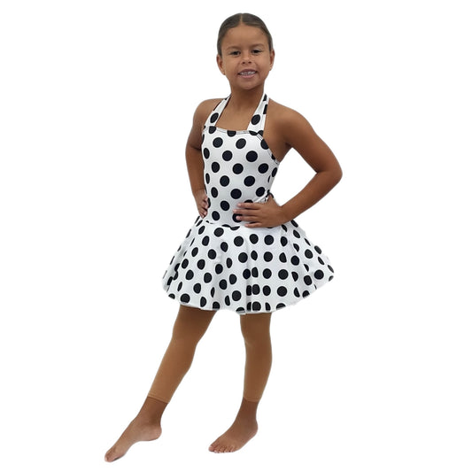 Black & White Polka Dot Halterneck Tutu Dress | Razzle Dazzle Nuneaton