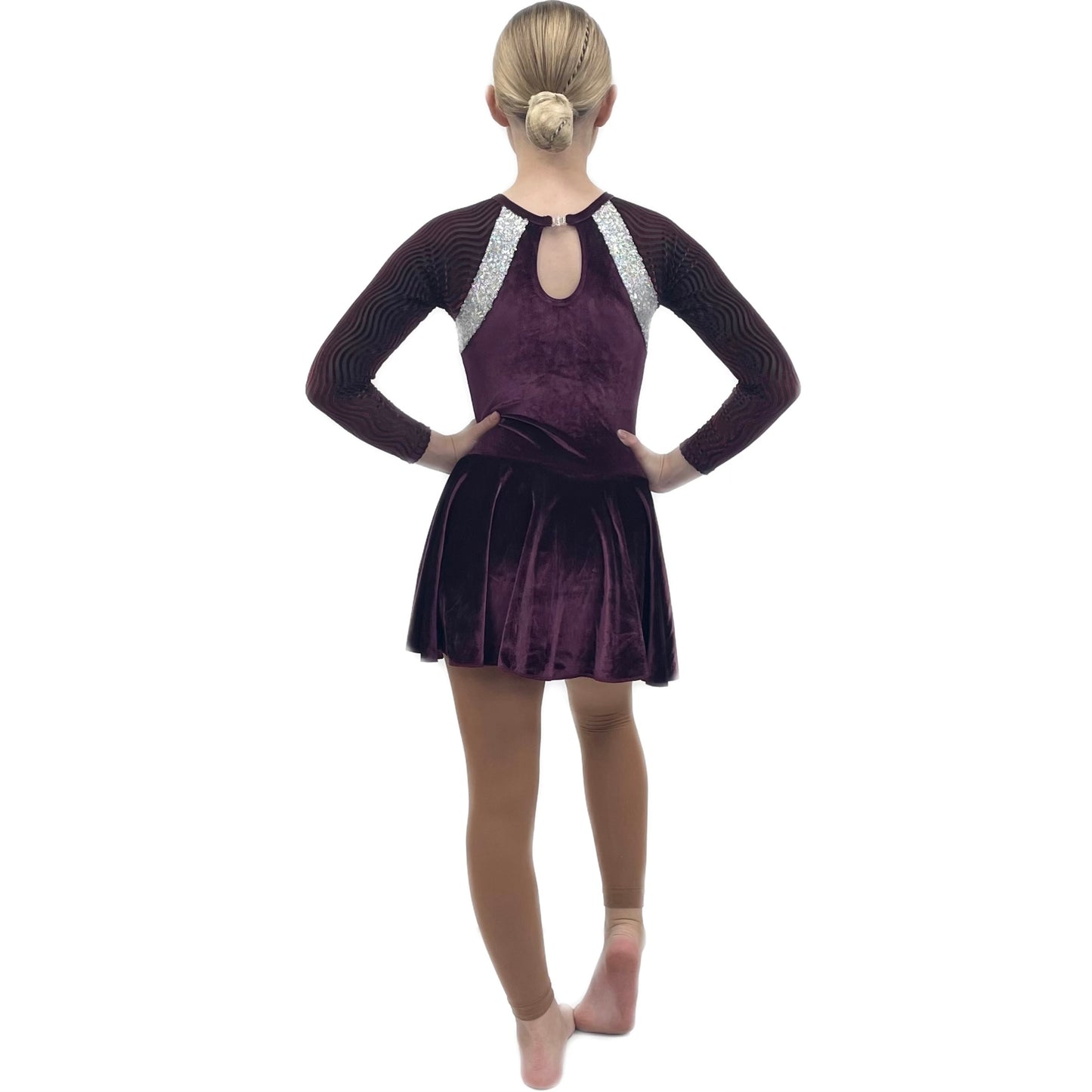 Burgundy Velour & Silver Sequin Irish Dance Dress | Razzle Dazzle 