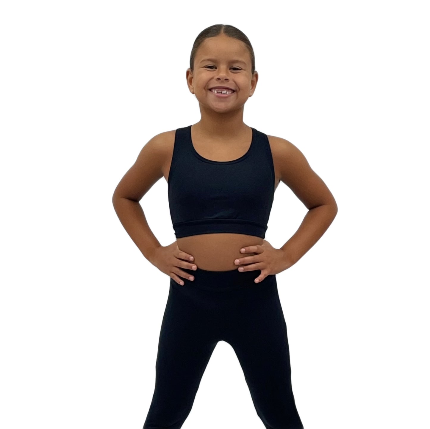 Black Racer Back Crop Top | Razzle Dazzle Dancewear 