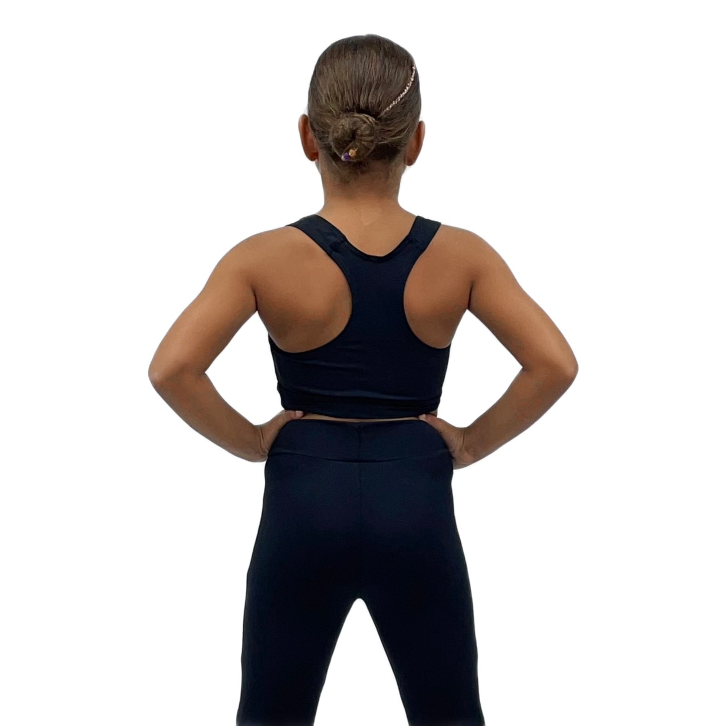 Black Racer Back Crop Top | Razzle Dazzle Dancewear 