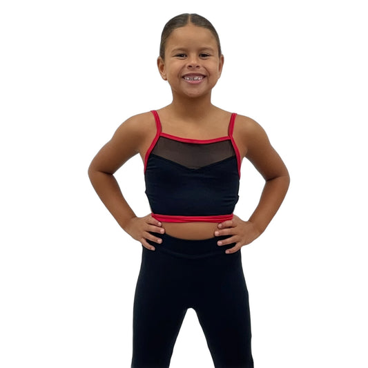 Red & Black Camisole Crop Top | Razzle Dazzle Dancewear