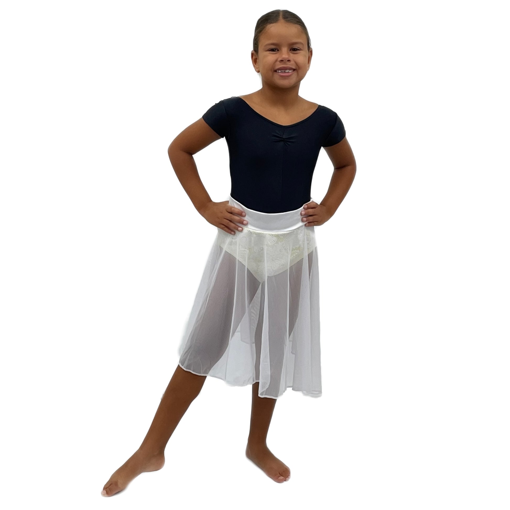 Yellow & White Lace Long Lyrical Skirt | Razzle Dazzle Dance Costumes