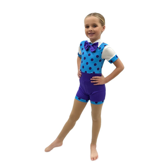 Purple & Blue Polka Dot Unitard | Razzle Dazzle Dance Costumes