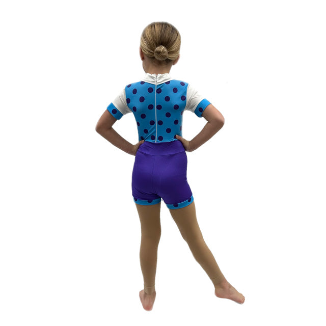 Purple & Blue Polka Dot Unitard | Razzle Dazzle Dance Costumes