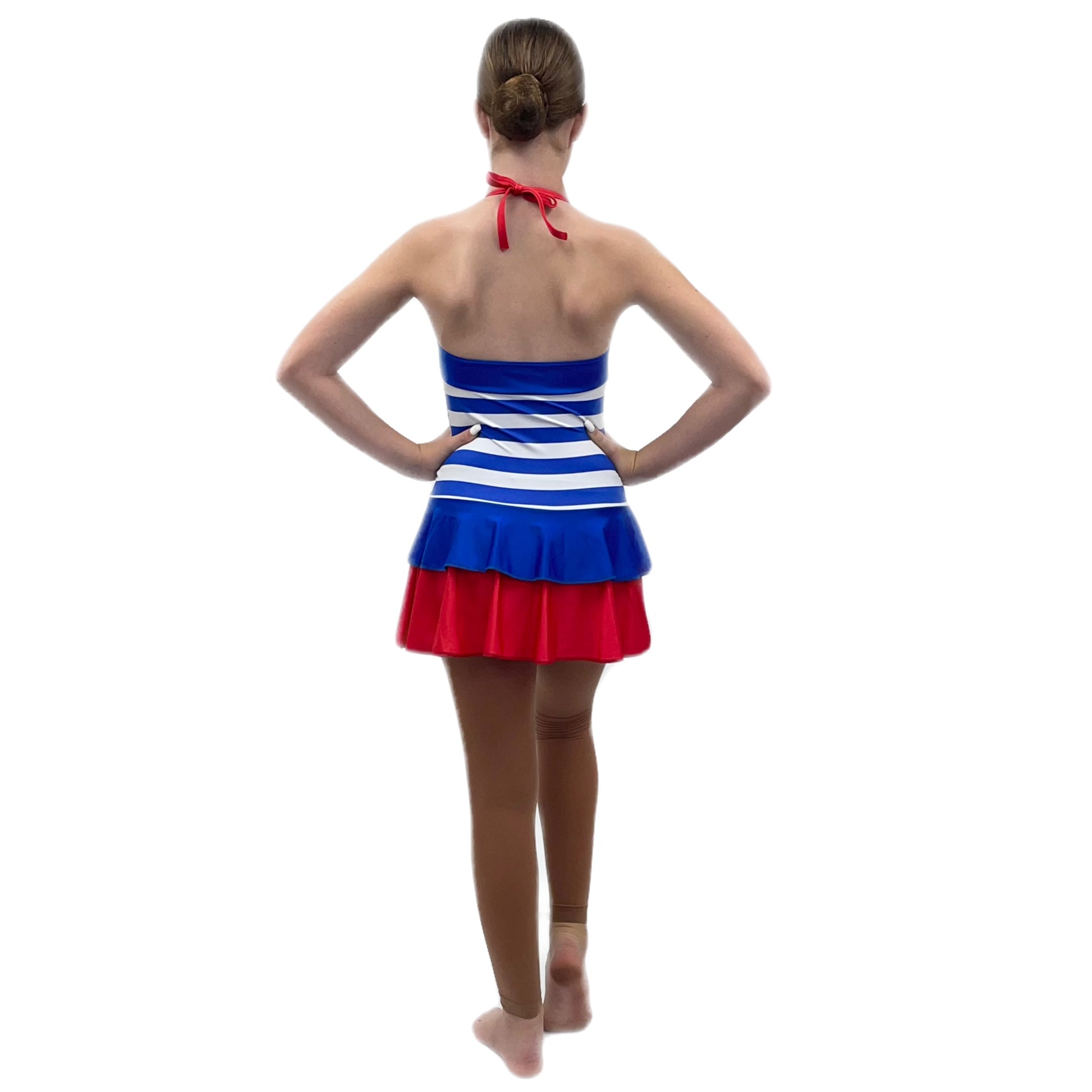 Striped Halterneck Leotard with Skirt | Razzle Dazzle 