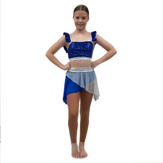 2 Piece Royal Blue Lyrical Set | Razzle Dazzle Lyrical Dance Costumes