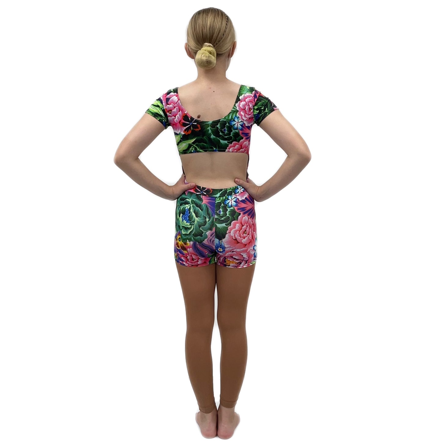 Floral Pattern Open Back Unitard | Razzle Dazzle Dance Costumes Ltd