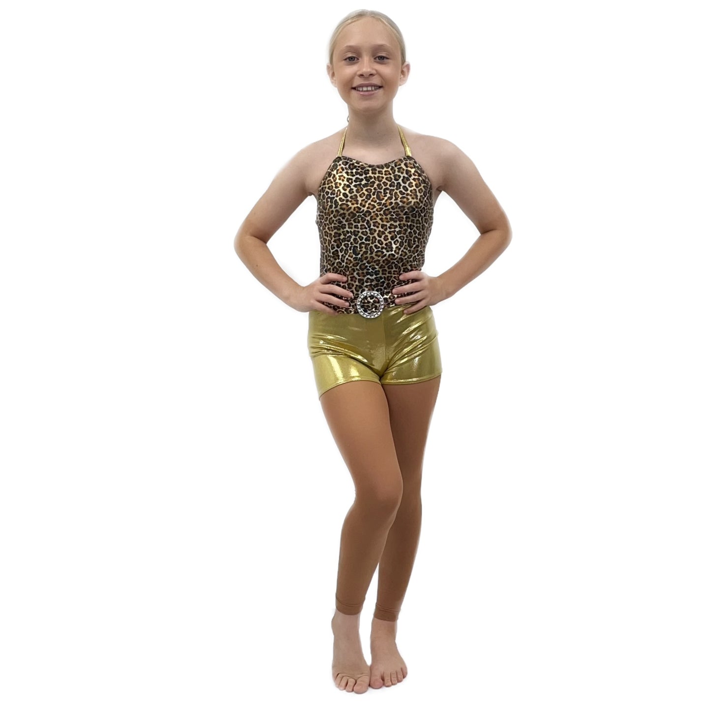 Gold Animal Print Unitard | Razzle Dazzle Dance Costumes 