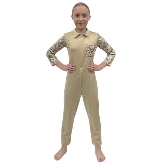 Gold Sequin Ghostbuster Style Jumpsuit