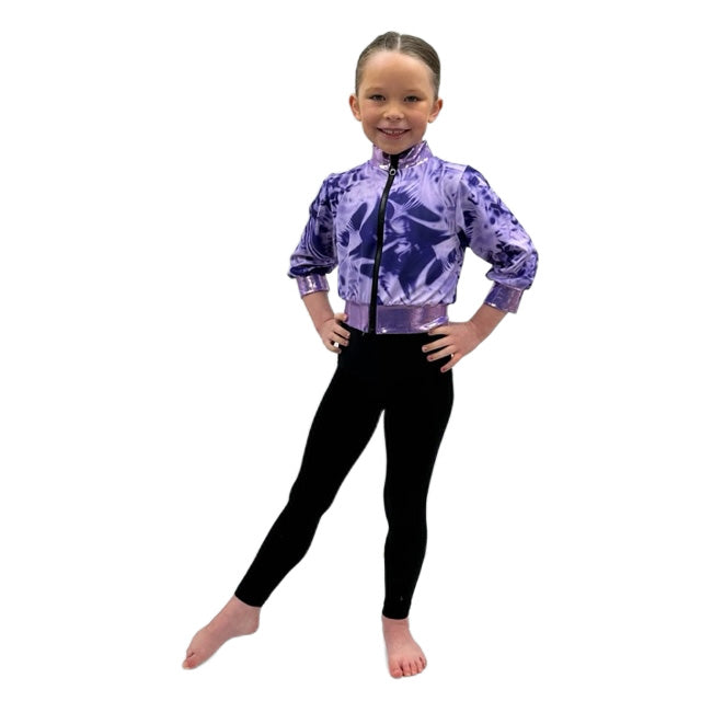Purple Print Cropped Jacket | Razzle Dazzle Dance Costumes
