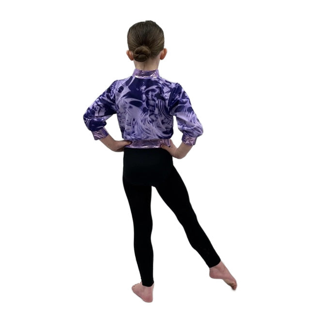 Purple Print Cropped Jacket | Razzle Dazzle Dance Costumes