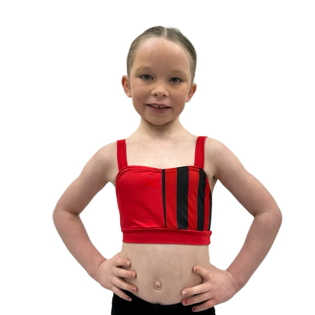 Red & Black Striped Crop Top | Razzle Dazzle Dance Costumes