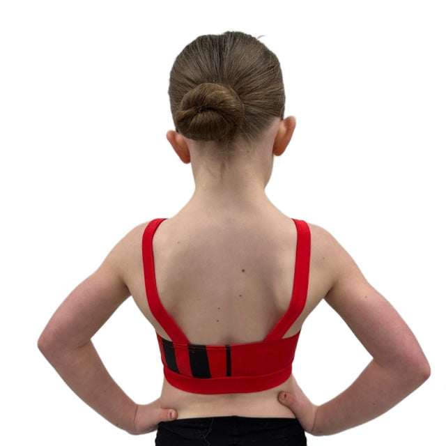 Red & Black Striped Crop Top | Razzle Dazzle Dance Costumes