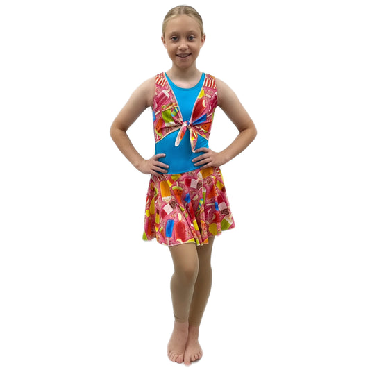 Lollipop Print Skirted Leotard