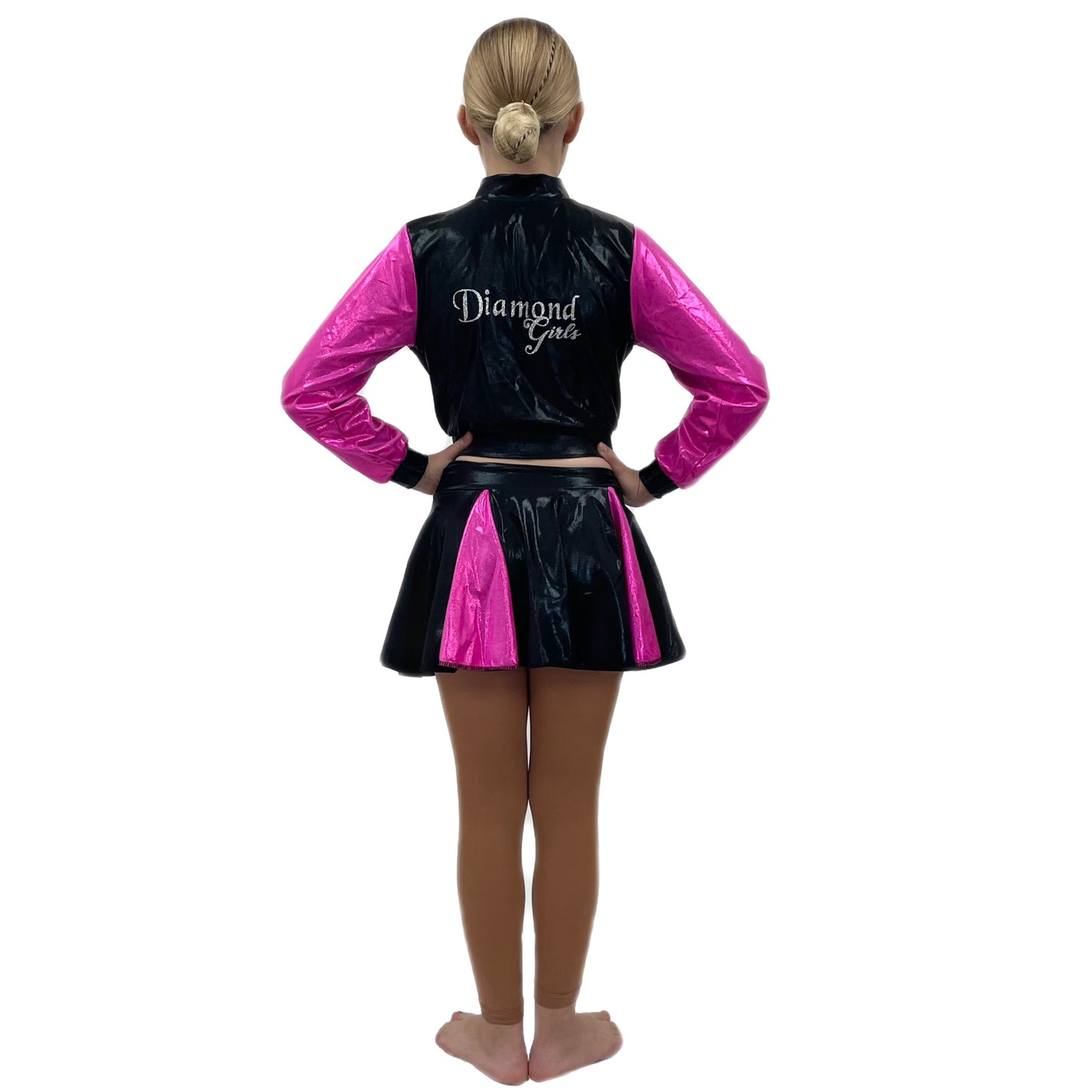 Pink & Black Cheer Skirt & Jacket | Razzle Dazzle Dance Costumes Ltd