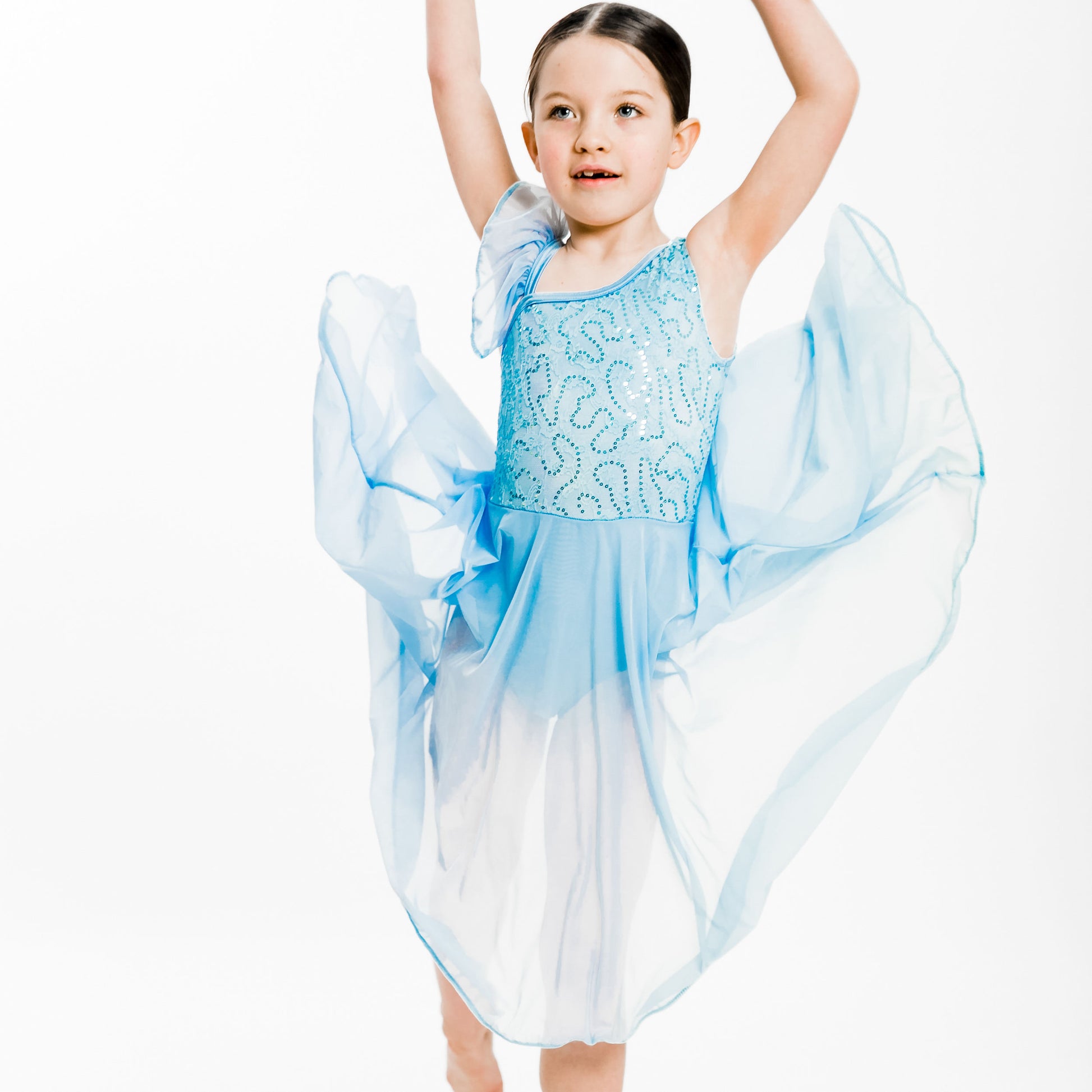 Annie - Pale Blue Sequin Lace Lyrical Dress