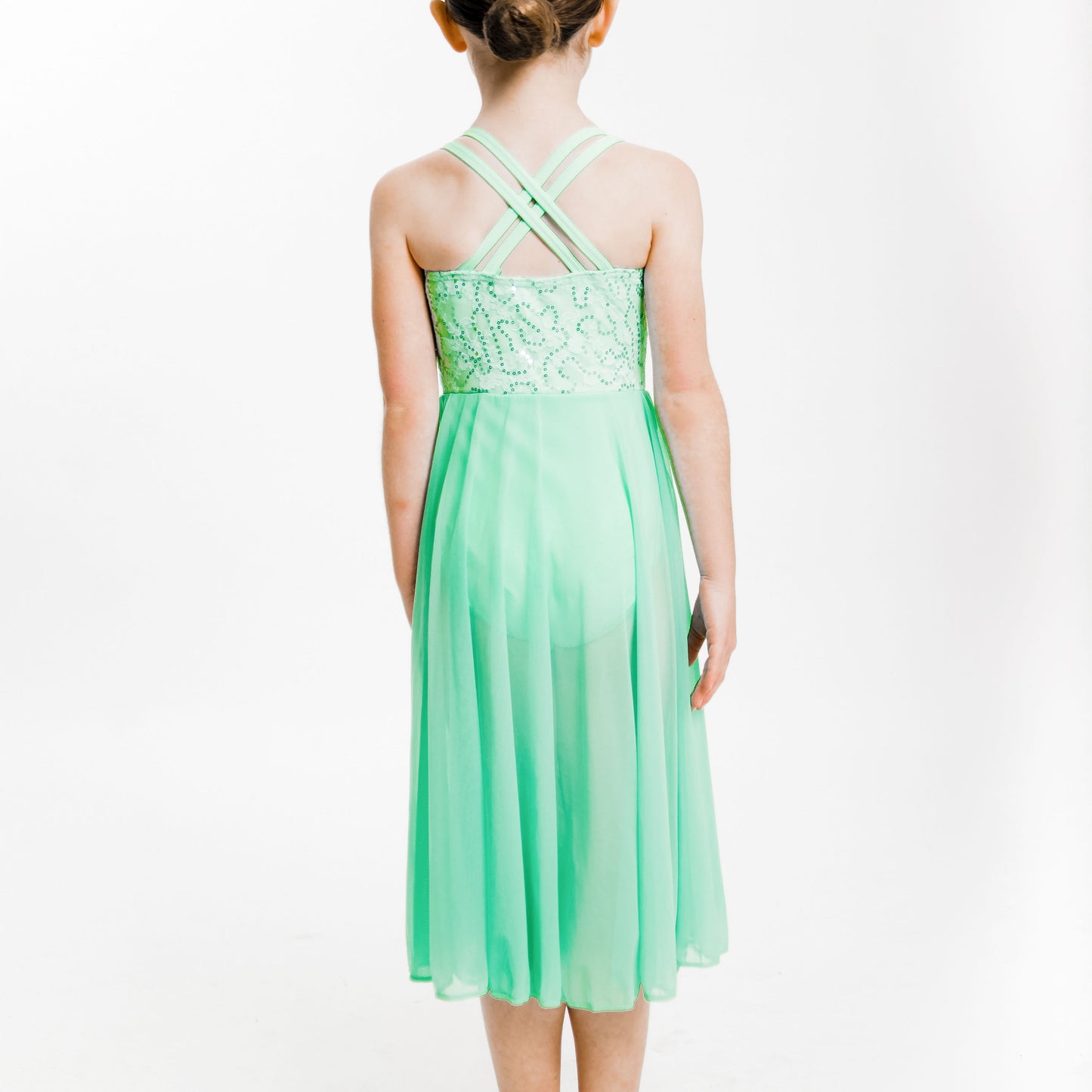 Charlotte Mint Sequin Cross Back Lyrical Dress | Lyrical Dance Costume
