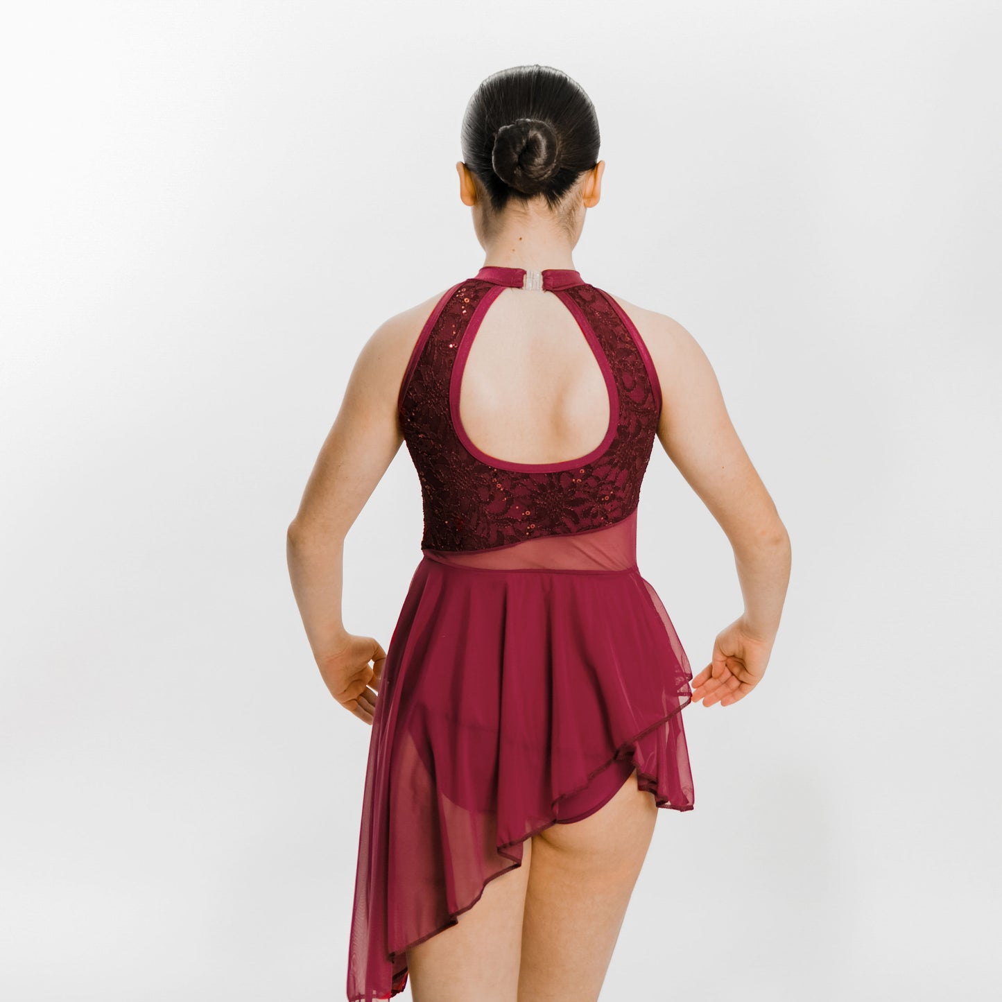 Serena - Burgundy Sequin Lace Mesh | Lyrical Dance Costume