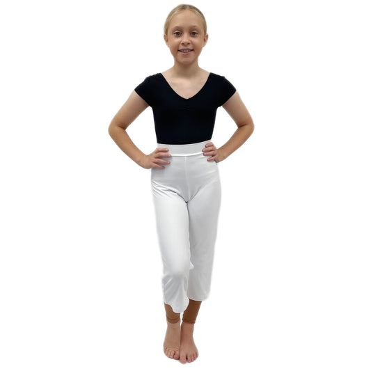 White 3/4 Lycra Trousers | Razzle Dazzle Dance Costumes
